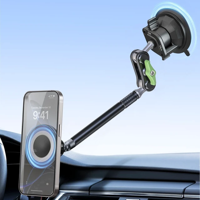 Main image of Tmengdao Magnetic Car Phone Holder, Ultra Stable Windshield Phone Mount, Strong Suction Cup & Powerful Magnetic, 360° Rotatable, Durable Premium Aluminum Alloy, for All Vehicles & All Smartphones