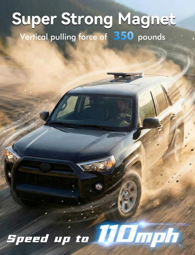 Alt view image 2 of 7 - Vehiker Starlink Mini Mount Magnetic, 30° Adjustable Car Roof Mount with 350lbs Heavy Duty Magnet Bases, Weatherproof Starlink Mini Accessories for RV, Camper Van, SUV, Boat