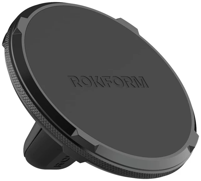 Main image of Rokform Dual Magnet Vent Phone Mount, Super Grip Clip (Black) | Compatible with Mag Safe Cases, Magnetic, Aluminum & Silicone, Fits Most Air Vent Slats