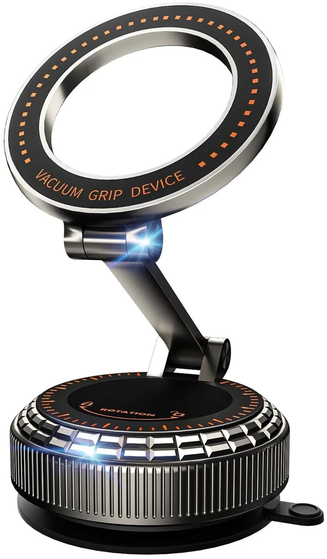 Main image of Cadcreo Metal Magnetic Car Phone Holder for Magsafe Phone, Dark Gray | 360° Adjustable Car Phone Mount, Suction Cup Phone Holders for Your Car for iPhone 17-12 Pro Max Air Plus & Android
