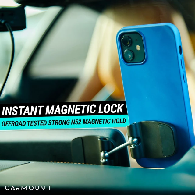 Alt view image 6 of 7 - CARMOUNT F2 Adjustable Car Mount | 2.0 Magnetic Phone Mount, Dashboard Phone Holder for Car, 6X N52 Magnets, 360° Rotation & Tilt, Universal Dash Mount for All Cell Phones