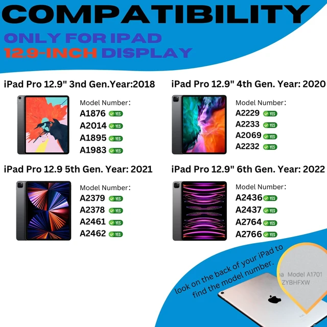 Alt view image 4 of 7 - iPad Pro 12.9 Case with Keyboard: for (6th-3rd), iPad Air 13 Inch M4/M3/M2 | Full Protection Wireless Keyboard, Backlit Keys, Pencil Holder, Magnetic Detachable iPad Pro 12.9 Keyboard 6th 5th 4th 3rd