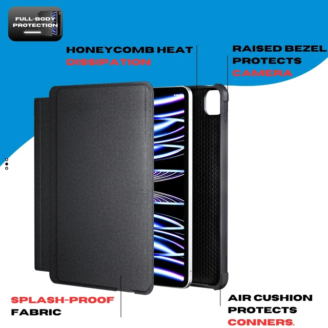 Alt view image 6 of 7 - iPad Pro 12.9 Case with Keyboard: for (6th-3rd), iPad Air 13 Inch M4/M3/M2 | Full Protection Wireless Keyboard, Backlit Keys, Pencil Holder, Magnetic Detachable iPad Pro 12.9 Keyboard 6th 5th 4th 3rd