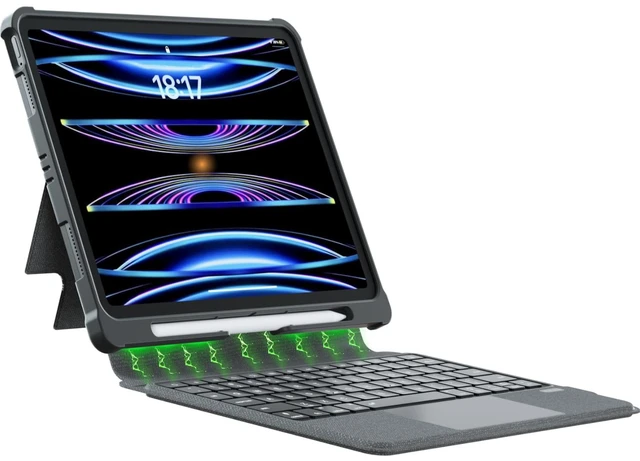 Main image of iPad Pro 12.9 Case with Keyboard: for (6th-3rd), iPad Air 13 Inch M4/M3/M2 | Full Protection Wireless Keyboard, Backlit Keys, Pencil Holder, Magnetic Detachable iPad Pro 12.9 Keyboard 6th 5th 4th 3rd