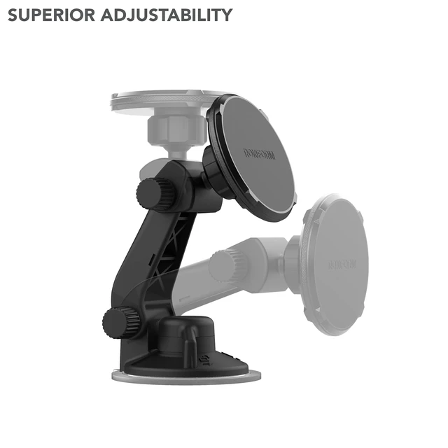 Alt view image 6 of 7 - ROKFORM - Adjustable Magnetic Windshield Phone Holder, Compatible with MagSafe Phone Cases and Cases, Strong Suction Cup, 210° Tilt, 360° Rotation