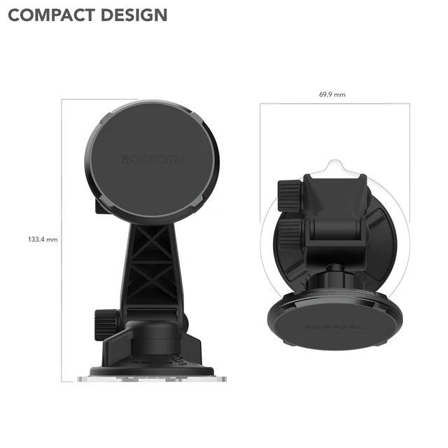 Alt view image 7 of 7 - ROKFORM - Adjustable Magnetic Windshield Phone Holder, Compatible with MagSafe Phone Cases and Cases, Strong Suction Cup, 210° Tilt, 360° Rotation