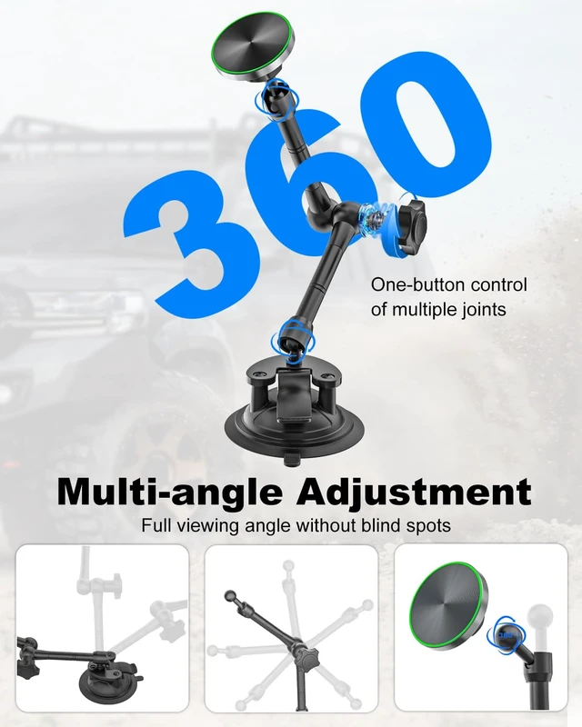 Alt view image 6 of 7 - Kolasels Magnetic Car Tablet Holder with Strong Suction Cup, Anti-Shake Windshield & Dashboard Tablet Mount for Car Truck SUV, Metal Arm iPad Dash Mount for 4-11" iPad Pro Air Mini, Galaxy Tab, iPhone