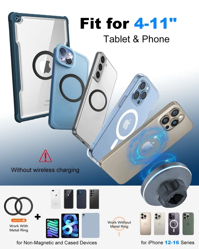 Alt view image 7 of 7 - Kolasels Magnetic Car Tablet Holder with Strong Suction Cup, Anti-Shake Windshield & Dashboard Tablet Mount for Car Truck SUV, Metal Arm iPad Dash Mount for 4-11" iPad Pro Air Mini, Galaxy Tab, iPhone