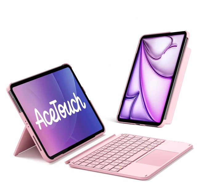 Main image of Inateck for iPad (A16) 11th/10th Gen Case with Keyboard, Ultralight 450g | For Air 11" M4/M3/M2, Air 5/4, Pro 11", 1 Second Magnetic Detachable, Trackpad, Flexible Stand, AceTouch, Light Pink