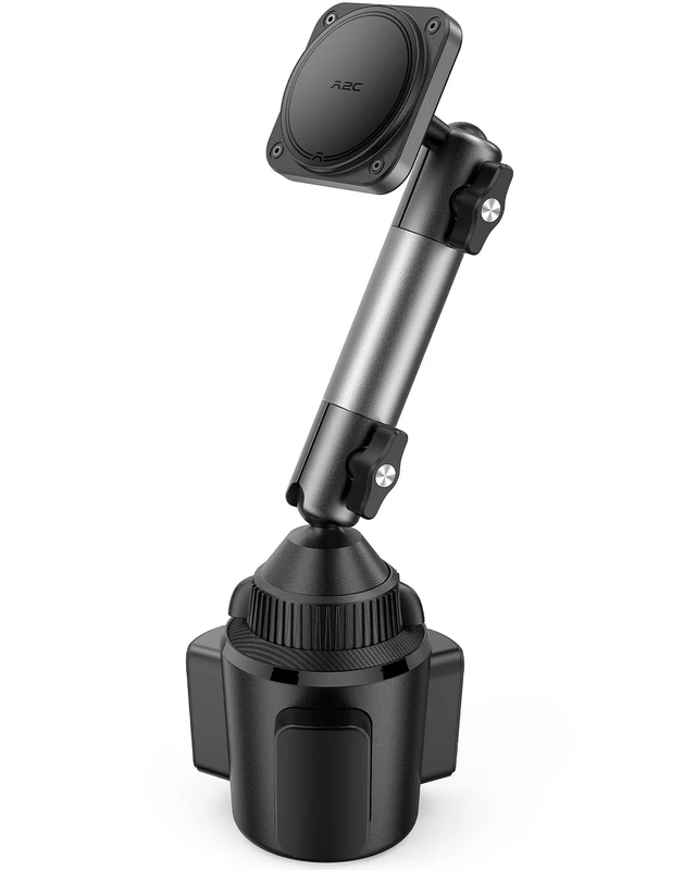 Main image of APPS2Car Heavy Duty Magnetic Cup Holder Phone Mount | Aluminum Arm, N55 Magnets, Fits 3"-4" Cup Holders, 20mm Ball Joint, Compatible with MagSafe iPhone, Samsung, Smartphones