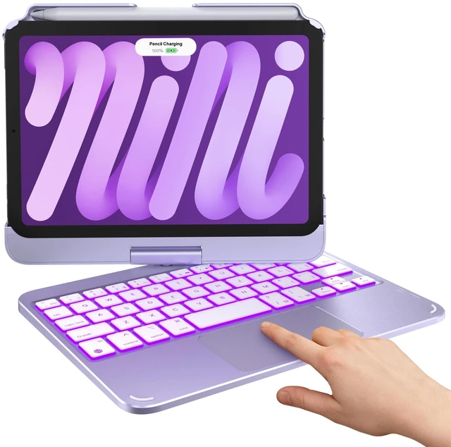 Main image of typecase Keyboard Case for iPad mini 7/6 8.3-inch, Trackpad, 360 Rotating | For mini 7 (A17 pro) & 6 (2021) 8.3", 11Color Backlit, 7 Modes, Pencil Holder, Long Battery, for Work, School, Travel