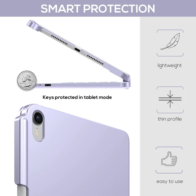Alt view image 7 of 7 - typecase Keyboard Case for iPad mini 7/6 8.3-inch, Trackpad, 360 Rotating | For mini 7 (A17 pro) & 6 (2021) 8.3", 11Color Backlit, 7 Modes, Pencil Holder, Long Battery, for Work, School, Travel