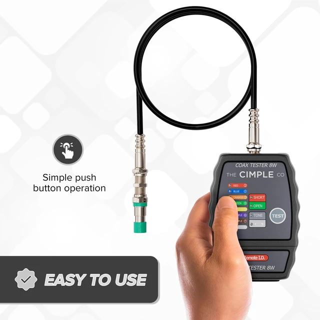 Alt view image 7 of 7 - THE CIMPLE CO Coax Cable Tester, Tracer, and Toner - 8-Port Coaxial Cable Mapper and Locator with Color-Coded Remotes - Wire Tracer and Continuity Tester for Up to 8 Locations - 8 Ports, Black