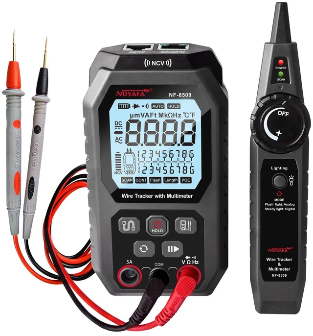 Main image of Network Cable Tester with Multimeter, RJ45 CAT5/6 Ethernet Cable Tester, POE, Anti-Jamming TDR, Cable Toner