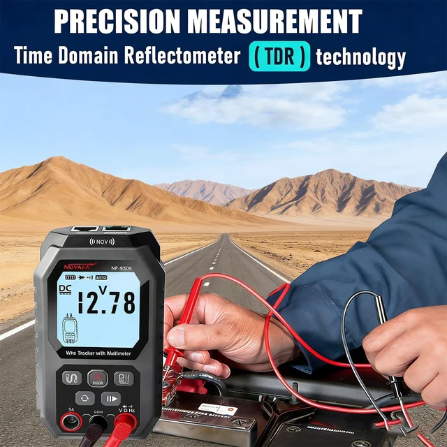 Alt view image 4 of 7 - Network Cable Tester with Multimeter, RJ45 CAT5/6 Ethernet Cable Tester, POE, Anti-Jamming TDR, Cable Toner