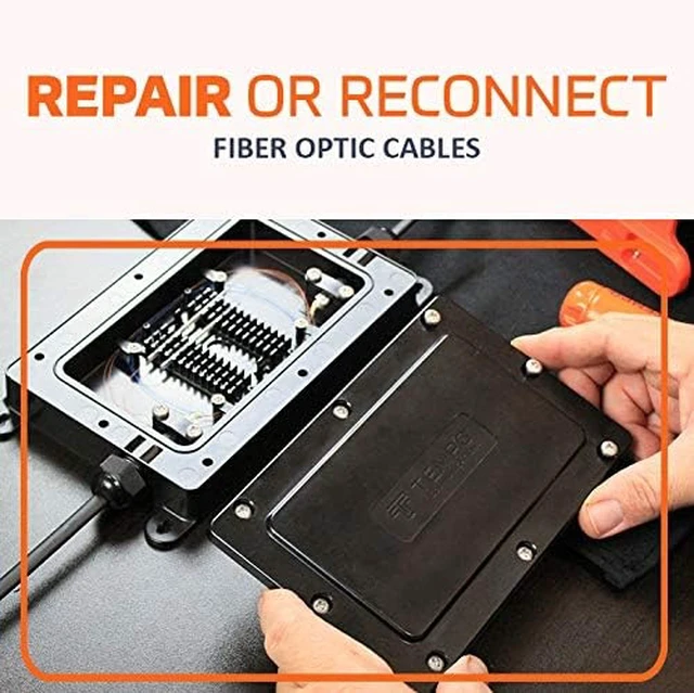 Alt view image 3 of 7 - TEMPO Communications DFE100 Drop Fiber Enclosure Kit - Install Fiber Optic Cable Splices, Repair or Reconnect Fiber Optic Cables (Pro Grade)