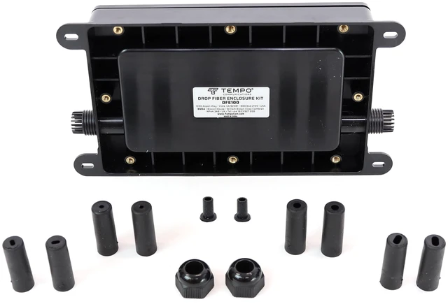 Main image of TEMPO Communications DFE100 Drop Fiber Enclosure Kit - Install Fiber Optic Cable Splices, Repair or Reconnect Fiber Optic Cables (Pro Grade)