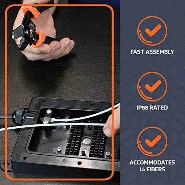 Alt view image 4 of 7 - TEMPO Communications DFE100 Drop Fiber Enclosure Kit - Install Fiber Optic Cable Splices, Repair or Reconnect Fiber Optic Cables (Pro Grade)