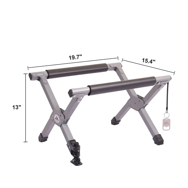 Alt view image 3 of 7 - Ablazer Folding Cooler Stand Frame with Carry Bag, Anti-Slip for Camping Hiking BBQ Cooking Picnic Outdoor, Light Weight Foldable Fridge Ice Box Holder, Portable Luggage Stand, 19.7" x 15.4" x 13"