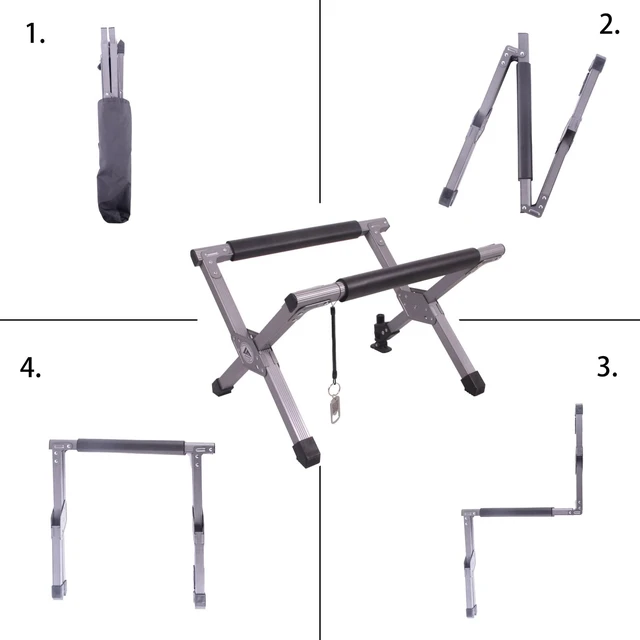 Alt view image 5 of 7 - Ablazer Folding Cooler Stand Frame with Carry Bag, Anti-Slip for Camping Hiking BBQ Cooking Picnic Outdoor, Light Weight Foldable Fridge Ice Box Holder, Portable Luggage Stand, 19.7" x 15.4" x 13"