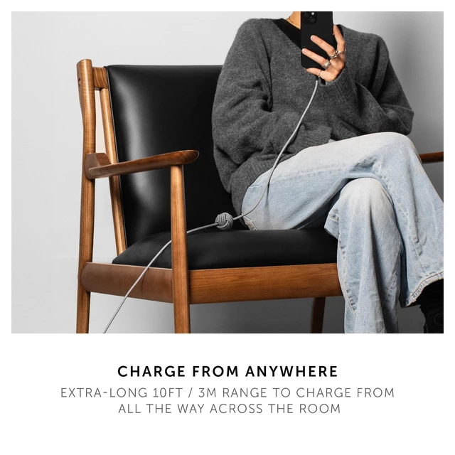 Alt view image 7 of 7 - Native Union Anchor Cable 240W 10ft Reinforced Braided USB-C to USB-C Power Delivery 3.1 Charging Cable with Weighted Knot for iPhone Duo, 18 Pro & Pro Max, MacBook Pro/Air M5 / Neo