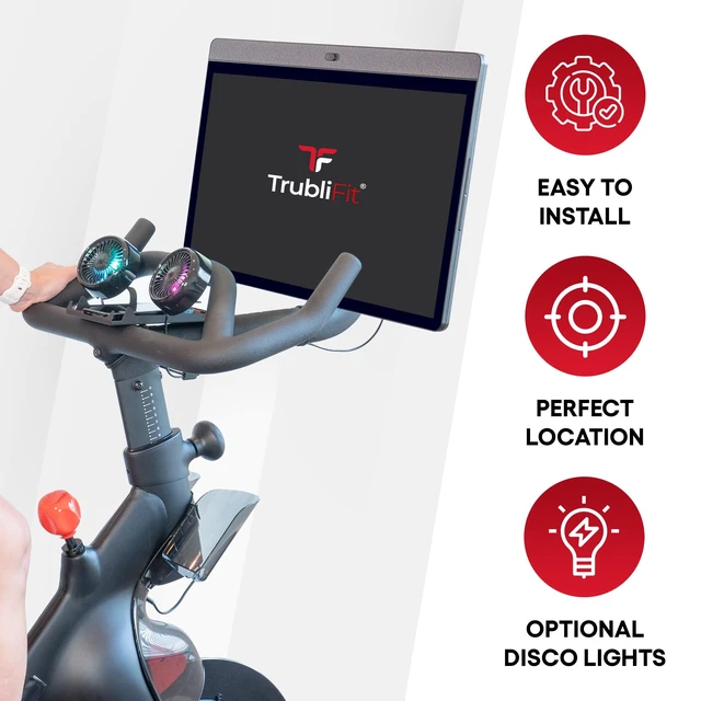 Alt view image 6 of 7 - TrubliFit Dual Cooling Fans with Phone Tray for Peloton Bike, No Batteries | Accessory for Peloton Bike, Dual Airflow Fans, Built-In Phone Tray & Tablet Holder, No Batteries or Charging Required