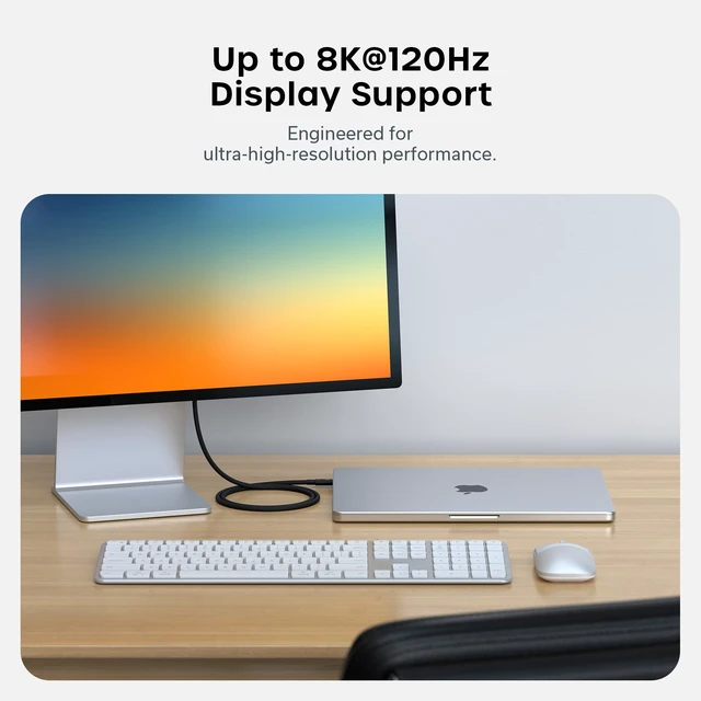 Alt view image 5 of 7 - Satechi Certified Thunderbolt 5 Cable, 240W PD Charging, 120Gb/s Data | 120 Gb/s data, dual 8K/60Hz, triple 4K/144Hz, braided design, fits iPhone 18, MacBook Air/Pro/Neo