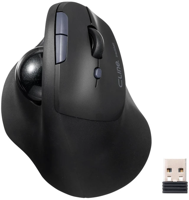 Main image of SANWA Vertical Trackball Mouse, 2.4G & Bluetooth, Ergonomic Right-Hand | For Medium Hands, Silent Click, Programmable with Software, Type-C Rechargeable, Precise Thumb Control, Compatible Win/ Mac