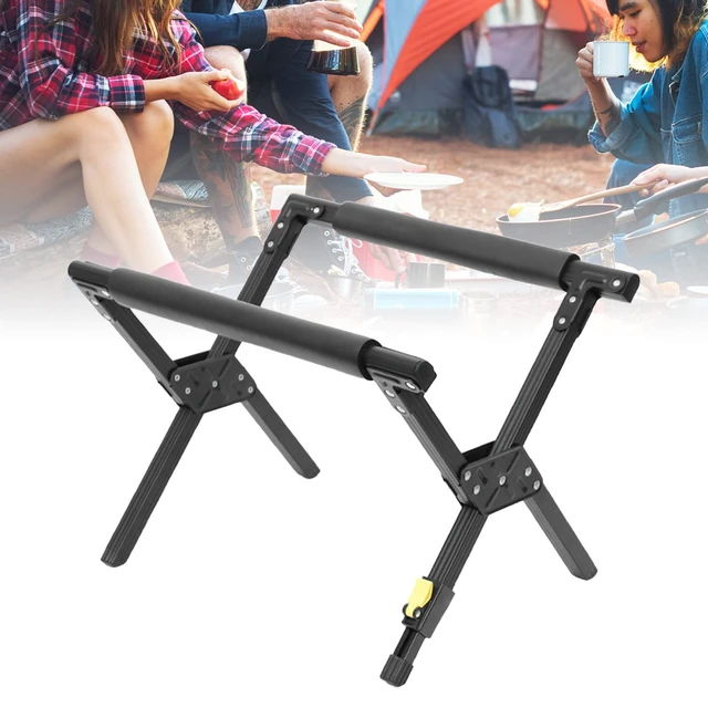 Alt view image 5 of 7 - VINGVO Camping Cooler Stand, Adjustable Strong Load Bearing Stable Folding Cooler Stand Frame Aluminum Alloy for Camping Hiking BBQ Cooking Fishing Picnic Outdoor, Light Weight Ice Box Holder (Black)
