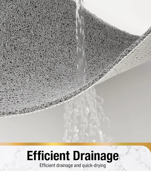 Alt view image 4 of 7 - Easy Clean Shower Bathroom Rug, Quick Drying Bath Tub Floor Pad Without Suction Cups, Non-Slip Soft PVC Loofah Bathtub Mat