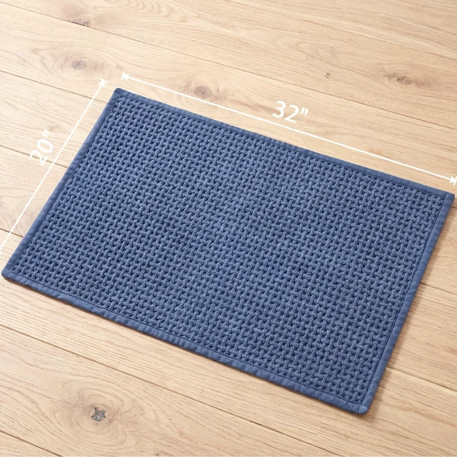 Alt view image 2 of 7 - Super Absorbent Low Pile Bath Mat for Quick Dry, Non-Slip Washable Bathroom Rug