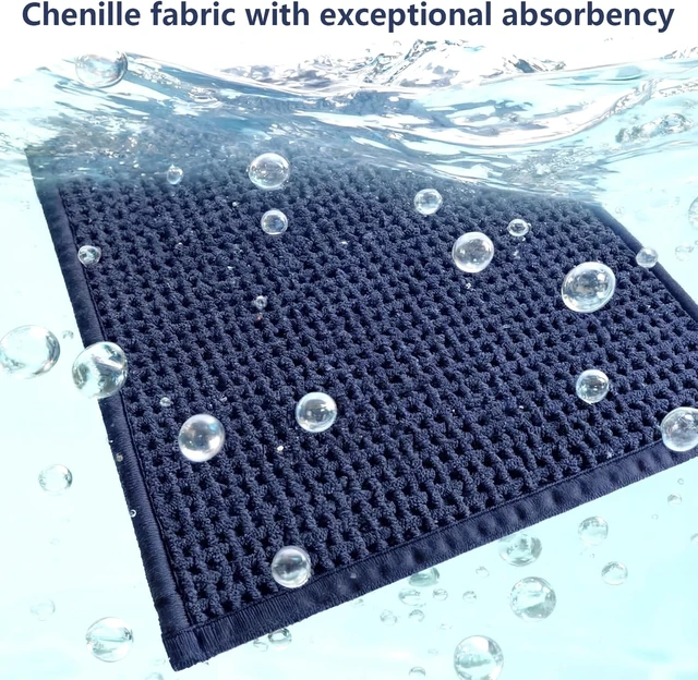 Alt view image 5 of 7 - Super Absorbent Low Pile Bath Mat for Quick Dry, Non-Slip Washable Bathroom Rug