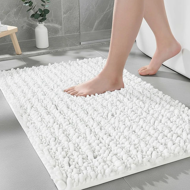Main image of Soft Chenille Bath Mat with Non-Slip Backing - Highly Absorbent Bathroom Rug