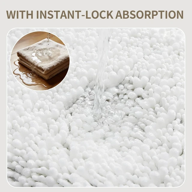 Alt view image 6 of 7 - Soft Chenille Bath Mat with Non-Slip Backing - Highly Absorbent Bathroom Rug