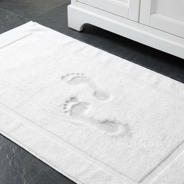 Alt view image 6 of 7 - Reversible Cotton Absorbent Bathroom Rug with Non-Slip Backing for Hotel & Spa Use