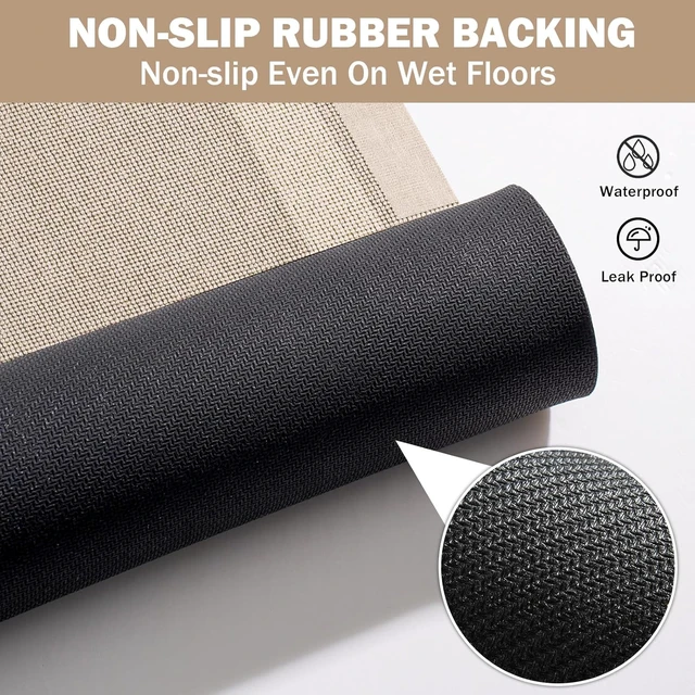 Alt view image 4 of 7 - Non Slip Bath Mat Thin Bathroom Rugs Fit Under Door Beige