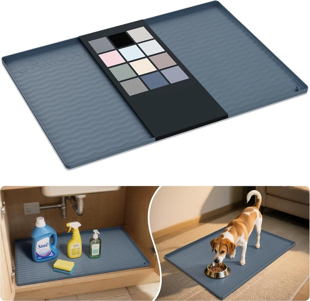 Main image of Waterproof Silicone Under Sink Mat Shelf Liner for Kitchen Bathroom Cabinet Counter Protector Storage Organizer Litter Mat Pet Cat Puppy Essentials