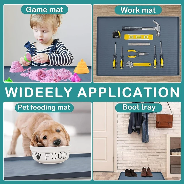 Alt view image 6 of 6 - Waterproof Silicone Under Sink Mat Shelf Liner for Kitchen Bathroom Cabinet Counter Protector Storage Organizer Litter Mat Pet Cat Puppy Essentials