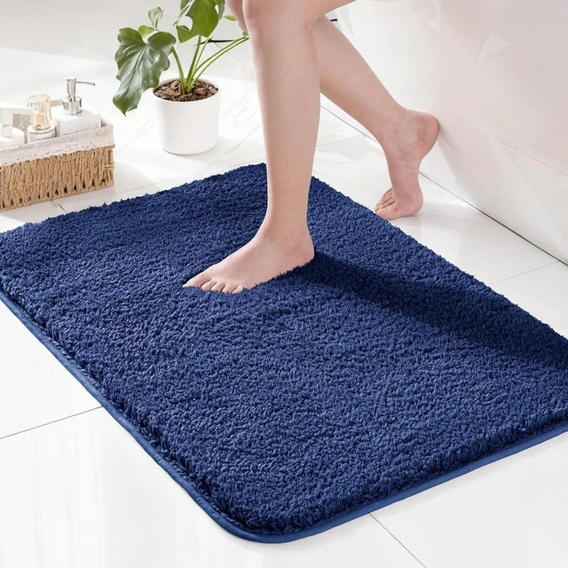 Alt view image 8 of 12 - Exclusivo Mezcla Bathroom Rugs Mats 17x24, Navy Blue | Extra Soft Non Slip Absorbent Microfiber Bath Rug, Machine Washable Quick Dry Bath Mat for Bathroom Floor Tub and Shower