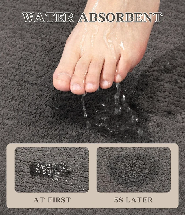 Alt view image 4 of 7 - Ultra Thin Non Slip Absorbent Quick Dry Bathroom Rug Mat for Floor