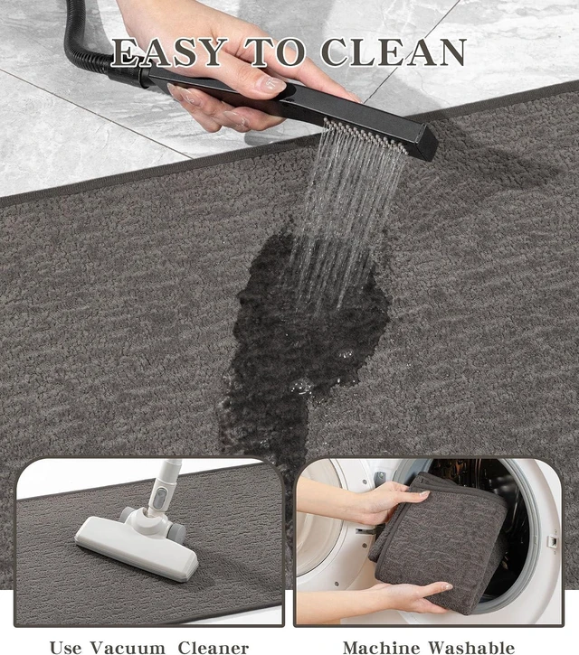 Alt view image 6 of 7 - Ultra Thin Non Slip Absorbent Quick Dry Bathroom Rug Mat for Floor