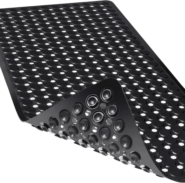 Alt view image 8 of 10 - Non-Slip Bathtub and Shower Mats, Power Grip Bath Mat 35 x 16.3 Inch with Suction Cups and Drain Holes for Tub Bathroom Floor Safety, Machine Washable Soft Bathmat, Clear