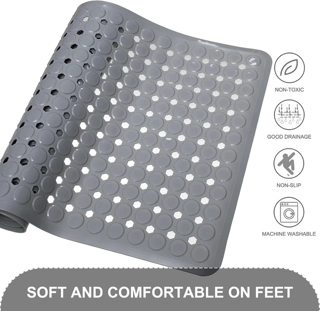 Alt view image 4 of 7 - Machine Washable Bathroom Floor Liner, Non-Slip Soft Tub and Shower Bath Mat with Suction Cups & Drain Holes