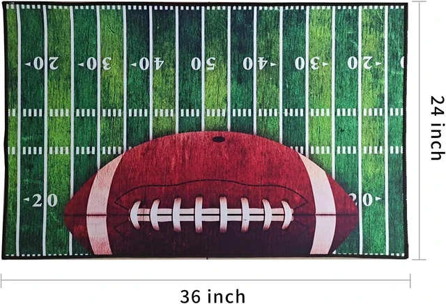 Alt view image 2 of 7 - Anti-Slip Absorbent Bathroom Rug for Pets & Entryways, Football Theme Front Door Mat