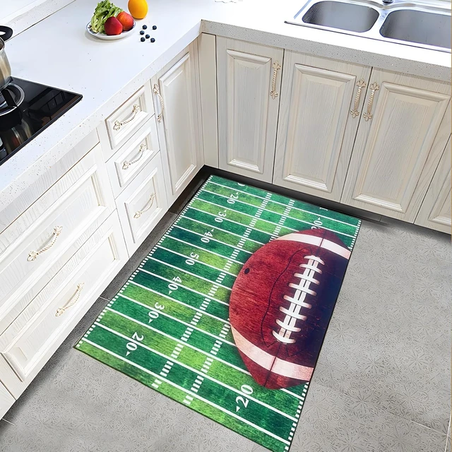 Alt view image 5 of 7 - Anti-Slip Absorbent Bathroom Rug for Pets & Entryways, Football Theme Front Door Mat