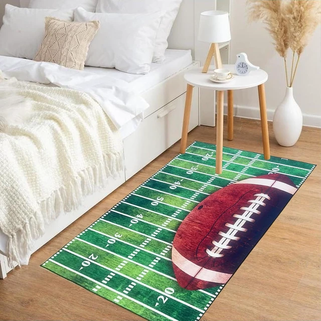 Alt view image 6 of 7 - Anti-Slip Absorbent Bathroom Rug for Pets & Entryways, Football Theme Front Door Mat