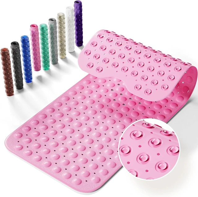 Main image of Washable Bath Floor Rug, Anti-Slip Bathtub Safety Mat with Drainage Holes and Suction Cups