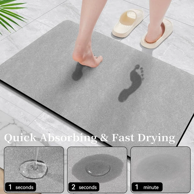 Alt view image 4 of 7 - Diatomaceous Earth Stone Bathroom Mats - Absorbent Bath Rugs