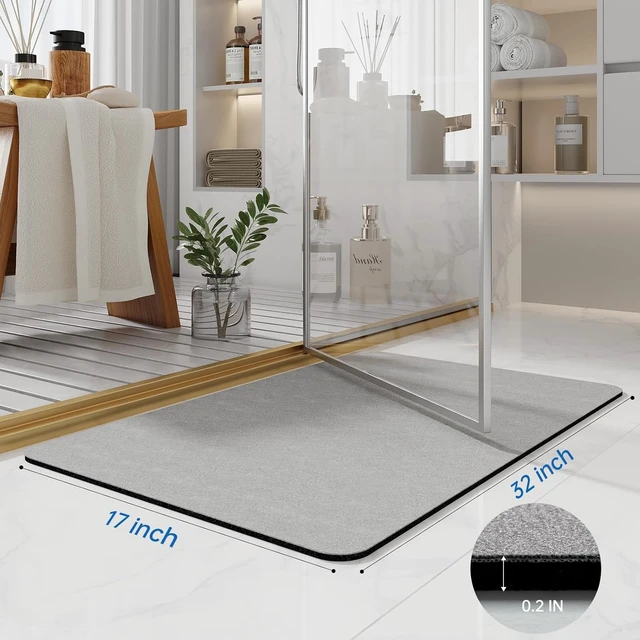 Alt view image 3 of 7 - Diatomaceous Earth Stone Bathroom Mats - Absorbent Bath Rugs