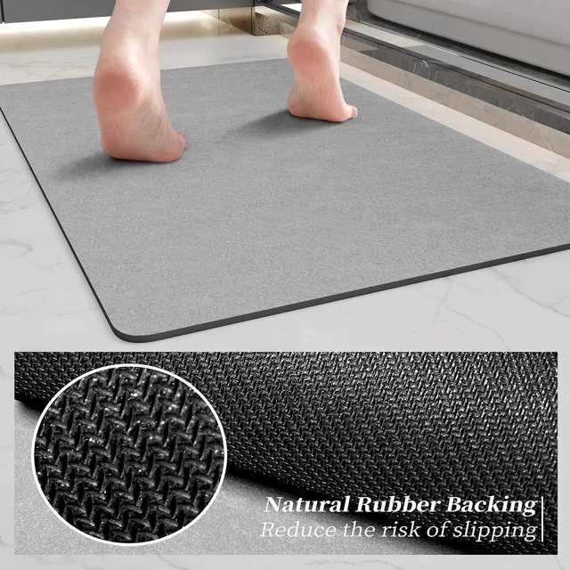 Alt view image 5 of 7 - Diatomaceous Earth Stone Bathroom Mats - Absorbent Bath Rugs